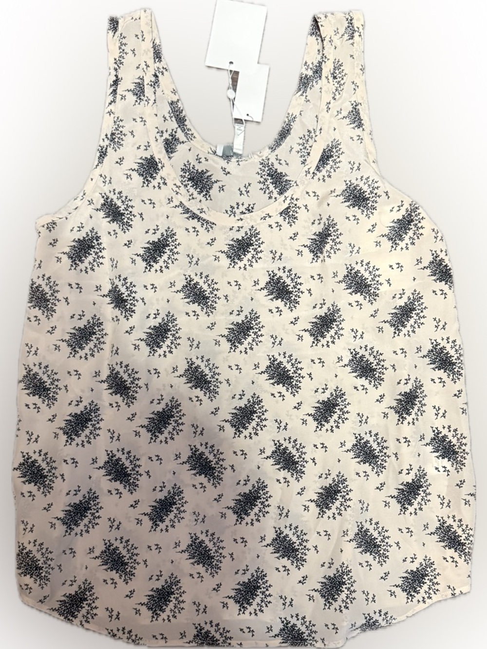 Joie Womens Cream Floral Scoop Neck Tank Top | Sz L | Brand New w/Taga